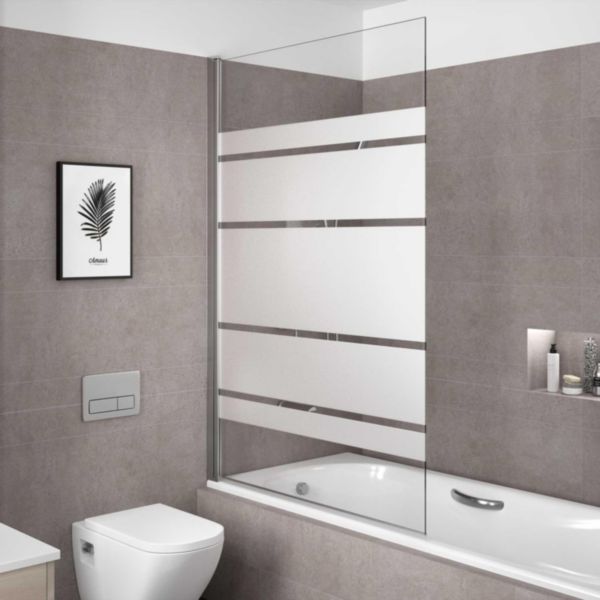 Paroi de douche HEAVEN BATH walk-in pour baignoire Sérigraphie Road 800 x 1400 m