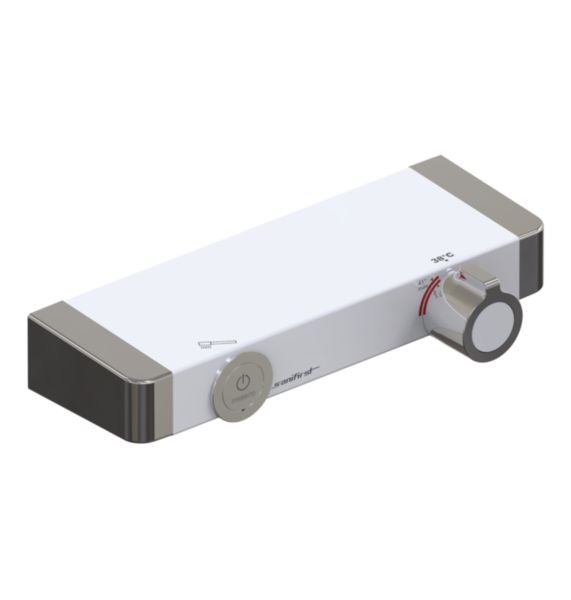Mitigeur thermostatique Mastermix Coffret de douche TOUCH, butée de température à 41°C. M G'1/2 pour attente F 1/2. Sécurité anti-brûlure et non-intercommunication ECS/EFS. Sans clapets anti-retour.