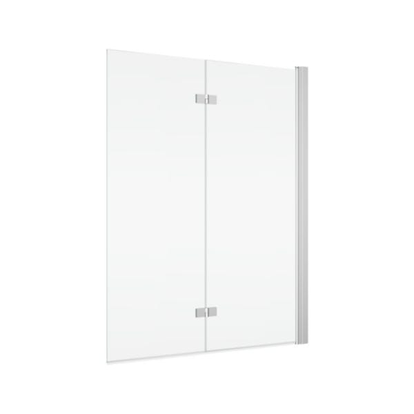 SOLINO - Pare-baignoire repliable 2 volets - ouverture intérieure et extérieureà 90° - pivot droit - 1200x1500 - Poli-brillant - Vitrage Transparent (07) 6mm