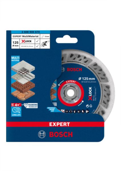 Image principale de Disque à tronçonner diamanté X-LOCK Expert MultiMaterial 125 x 22,23 x 2,4 x 12 mm