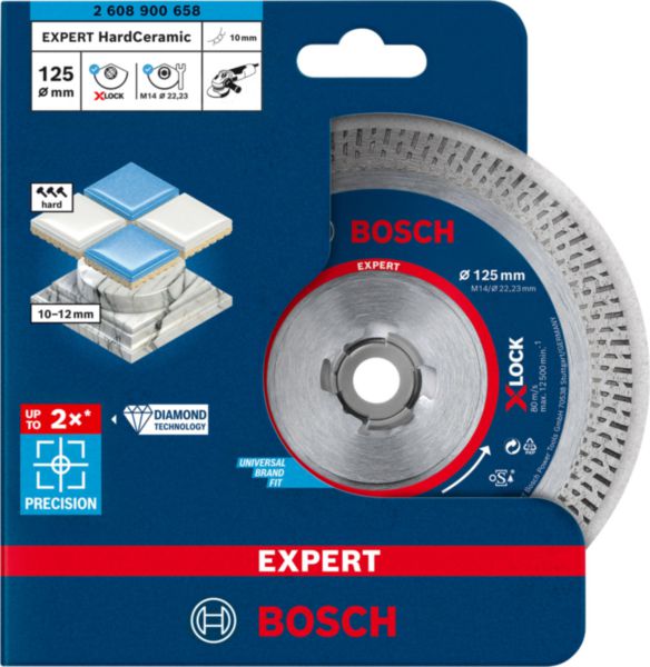 Image principale de Disque à tronçonner diamanté X-LOCK Expert HardCeramic 125 x 22,23 x 1,6 x 10 mm