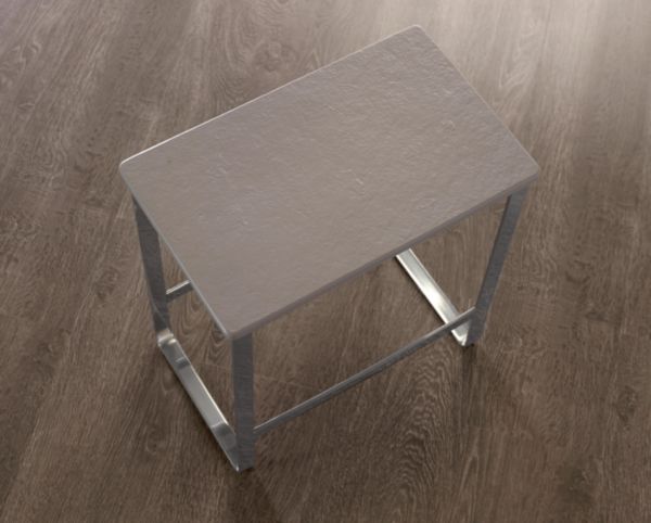 ACCESSOIRE TABOURET  STRUCTURE ACIER POLI SLATE GRIS (grey) (40X45X25)