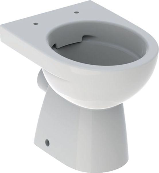 Cuvette WC au sol Geberit Renova, sortie horizontale, semi-carénée, Rimfree, 49cm, Blanc