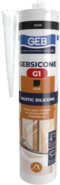 Image principale de Mastic silicone d’étanchéité pour vitrages et constructions métalliques. Résiste à des températures extrêmes : de - 40°C à + 100°C. cartouche 310 ml noir