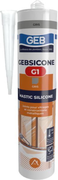 Image principale de Mastic silicone d’étanchéité pour vitrages et constructions métalliques. Résiste à des températures extrêmes : de - 40°C à + 100°C. cartouche 310ml gris