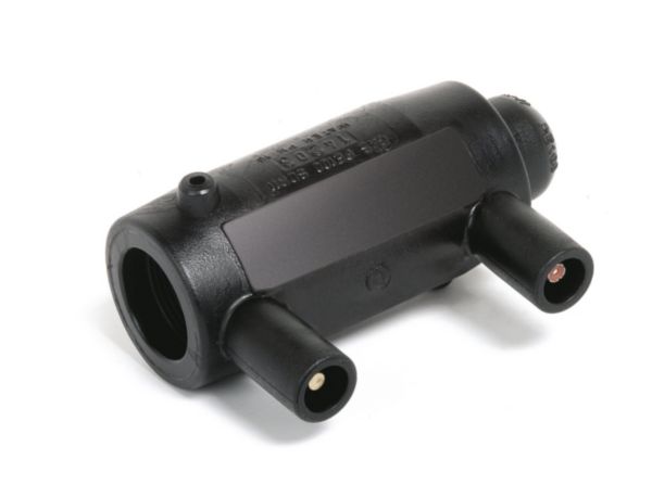 Bouchon électrosoudable, polyéthylène PE 100, stabilisé UV noir. Température limite d'utilisation: +50°C.
