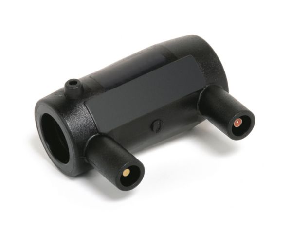 Bouchon électrosoudable, polyéthylène PE 100, stabilisé UV noir. Température limite d'utilisation: +50°C.