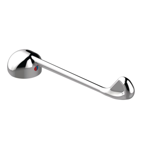 Sachet contenant une commande au coude horizontale pour robinet Modul'mix. Matière: Zamak. Finition: Chrome. Longueur 170 mm