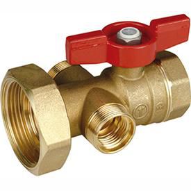 Vanne à sphère. Avec raccord 1/2" pour thermo-  Mètre R540Y003 à ajouter. Alésage 18 pour vanne  Différentielle R284. Laiton