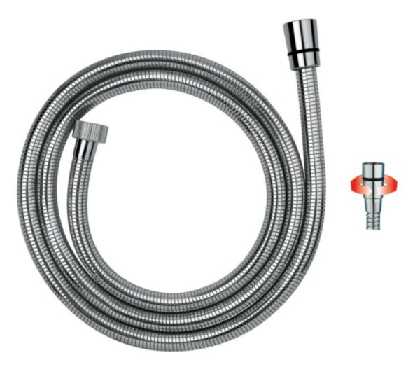 Image principale de Flexible lisse antitorsion 150 cm f1/2 f1/2 chrome