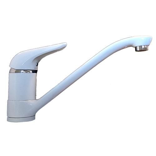 Mitigeur evier avec bec fondu luxe atomix blanc