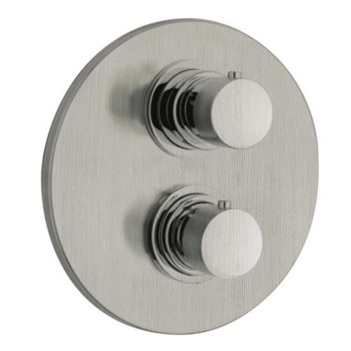 Mitigeur douche thermostatique encastre rond pvd grey acier