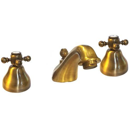 Melangeur lavabo 3 trous sur table tiffany vieux bronze