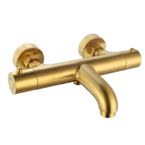 Mitigeur bain douche thermostatique ortence pvd or brosse