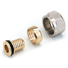 Raccord à compression pour tube PER M22-12x2 finition nickelé