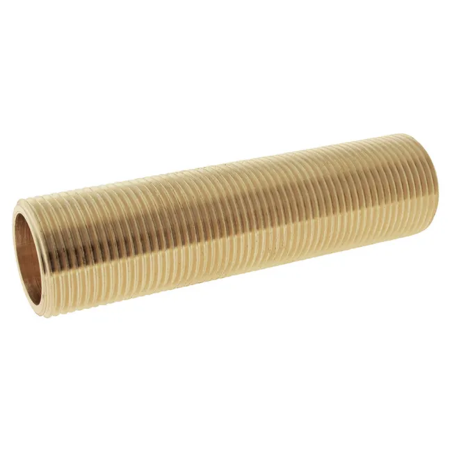 Image principale de Tube fileté laiton brut à visser - Mâle 20/27 - Longueur 10cm - Sachet 2 pièces