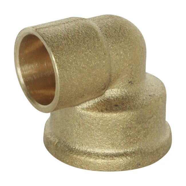 Image principale de Coude laiton à souder - Femelle 15/21 - Pour tube cuivre Ø14 - Sachet 2 pièces