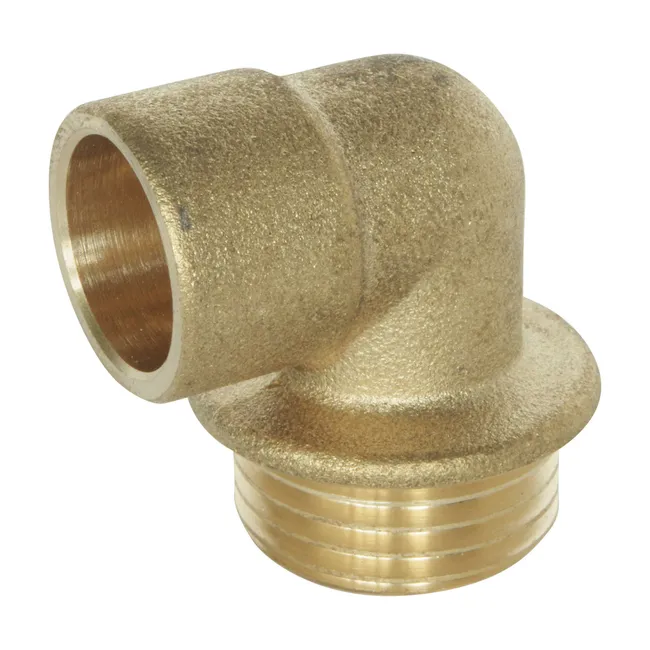 Image principale de Coude laiton à souder - Mâle 15/21 - Pour tube cuivre Ø14 - Sachet 2 pièces